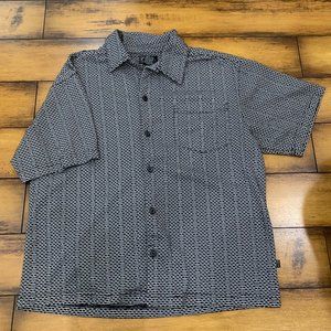 Unisex - Black & White, Short Sleeve Button Up